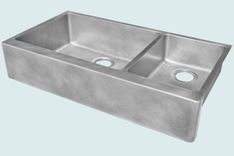 Zinc Sink With Apron & 2 Bowls 3 small