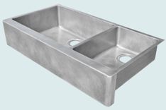 Zinc Sink With Apron & 2 Bowls 4 small
