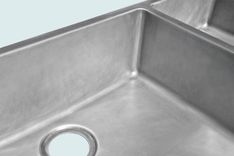 Zinc Sink With Apron & 2 Bowls 5 small
