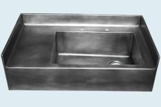 Zinc Sink With Apron & Integral Backsplashes 2 small