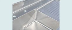Stainless Sink With Backsplash & 2 Drainboards 2 small