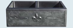 Stainless Sink With Repousse Fleur-De-Lis 1 small