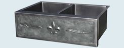 Stainless Sink With Repousse Fleur-De-Lis 2 small
