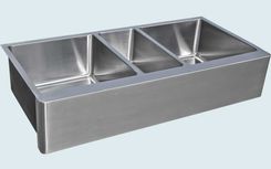 Stainless Sink With Apron & 3 Bowls 2 small