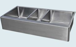 Stainless Sink With Apron & 3 Bowls 3 small