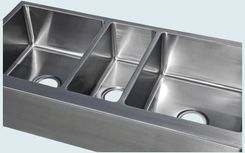 Stainless Sink With Apron & 3 Bowls 4 small