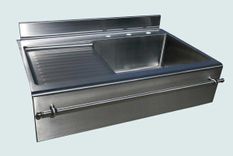 Stainless Sink With Drainboard & Towel Bar 1 small