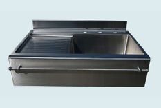 Stainless Sink With Drainboard & Towel Bar 2 small
