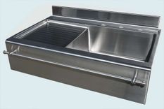 Stainless Sink With Drainboard & Towel Bar 3 small