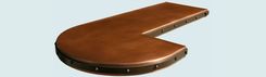 Copper Countertop With Dark Brass Strap & Clavos 4 small