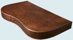 Copper Countertop With Curved Shape & Hammering 3 small