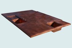 Copper Countertop With 2 Sinks & Extended Edge 3 small