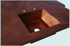 Copper Countertop With 2 Sinks & Extended Edge 5 small