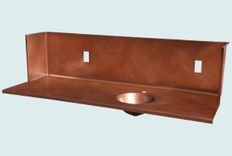 Copper Countertop With Tall Splash & Round Sink 2 small