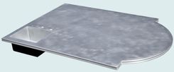 Zinc Countertop With Round End & French Edge 2 small