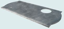 Zinc Countertop With Extended Round Ends 2 small