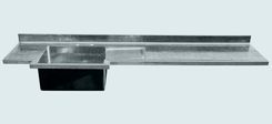 Zinc Countertop With Hammering & Light Patina 1 small
