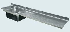 Zinc Countertop With Hammering & Light Patina 2 small