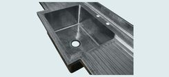 Zinc Countertop With Hammering & Light Patina 4 small