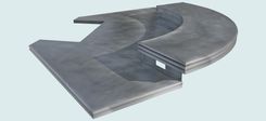 Zinc Countertop With Raised Bar & 2 French Edges 4 small