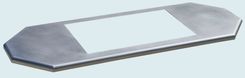 Stainless Countertop With 8 Sides & Stove Cutout 2 small