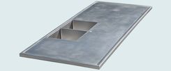 Stainless Countertop With 2 Sinks & Marine Edge 2 small