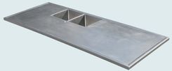 Stainless Countertop With 2 Sinks & Marine Edge 3 small
