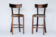 Figured Walnut Bar Stool With Leather Seat 3 small