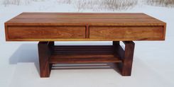 Mid Century Modern Styled Coffee Table In Cherry And Walnut 2 small