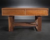 Mid Century Modern Styled Coffee Table In Cherry And Walnut 3 small