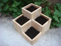 Planter:  "Jewel".  12 X 12 X 12 Inch.  Cedar. 2 small