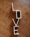 Love Sign.  28 Inch High Sign. Cedar Wood And Paint. 4 small