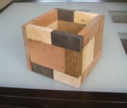 Wood Flower Pot "Calico" 3 small