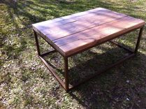 Metal Base Reclaimed Wood Top Coffee Table 2 small
