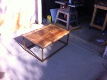 Metal Base Reclaimed Wood Top Coffee Table 5 small