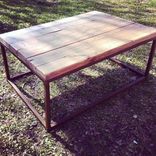 Metal Base Reclaimed Wood Top Coffee Table 1 small