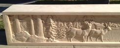 Deer And Turkey Mountain Scene Mantel 3 small
