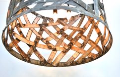 Wine Barrel Chandelier - Blazon - Made From Retired Napa Wine Barrel Rings 6 small