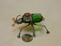 Recycled Glass And Wire Beetle 2 small