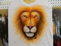 Airbrushed Lion T-Shirt 1 small