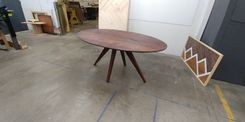 Mid-Century Modern Solid Walnut Dining Table For Six 1 small
