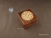 Engagement Ring Box Of Inlaid Dogwood Flowers. Free Engraving And Shipping. Rb-72 1 small