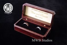 Antique Style Double Ring Box.  Free Shipping And Engraving. Drb-3 2 small