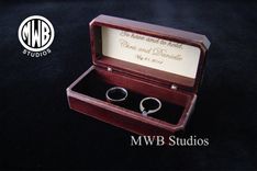 Antique Style Double Ring Box.  Free Shipping And Engraving. Drb-3 4 small