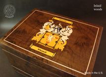 Inlaid Family Crest Humidor Hd75-1 With Free Shipping. 3 small