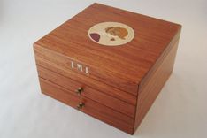 Custom Jewelry Box With Art Deco Wood Inlay 1 small