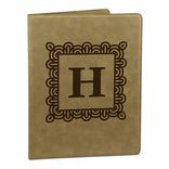 Custom Engraved Light Brown Leather Portfolio 1 small