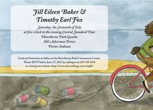 Custom Illustrated Invitations, Family Portraits, Personalized Notecards 4 small