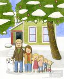 Custom Illustrated Family Portrait, House Portrait, Home Remembrance 5 small