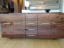 Solid Walnut Double Vanity With Turned Legs 3 small